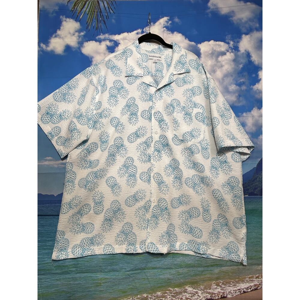 Men's Vacation Button UP Tropical Shirt Saddlebred Size XXL Lightweight